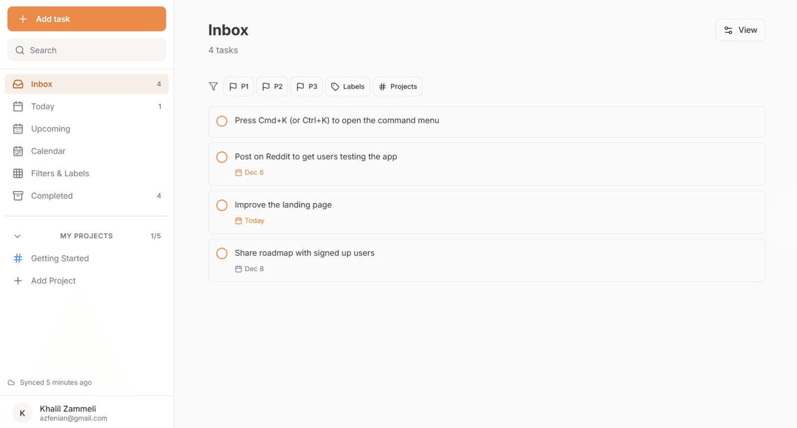 Todomoro Dashboard - Task management interface